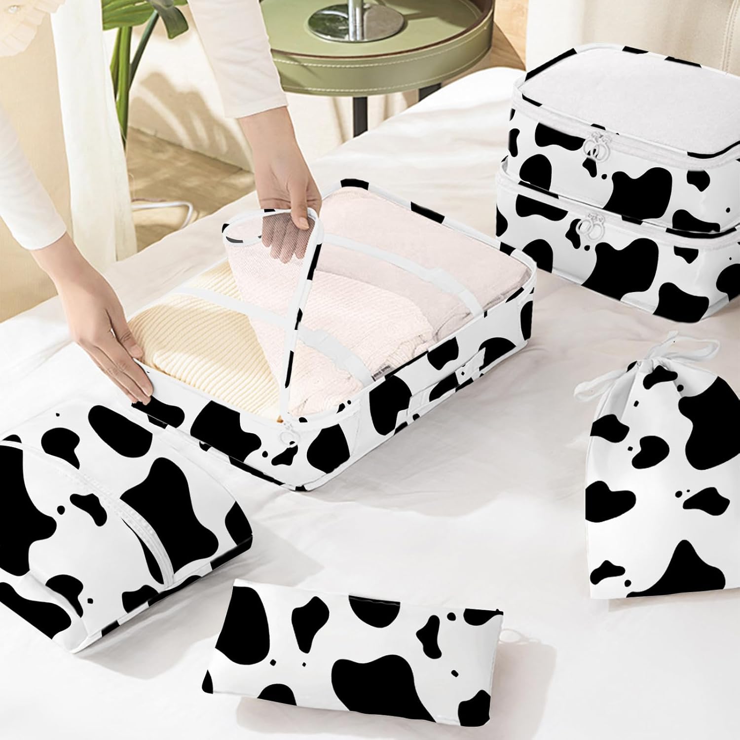 8 Set Packing Cubes for Travel, Luggage Packing Organizers Accessories Large Toiletries Bag for Clothes Shoes