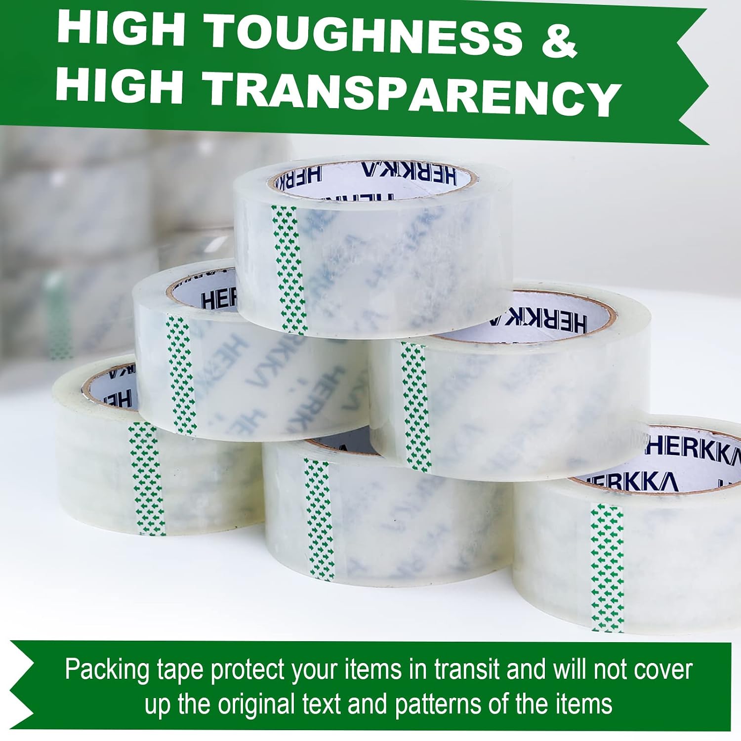 Clear Packing Tape, 36 Rolls Heavy Duty Packaging Tape for Shipping Packaging Moving Sealing, Thicker Clear Packing