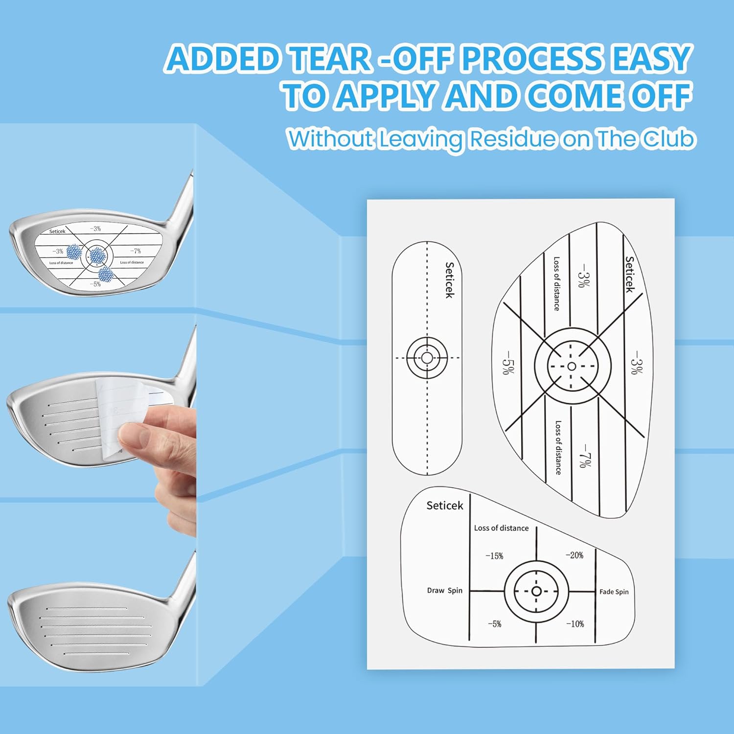 Golf Impact Tape Labels ｜Self-Teaching Sweet Spot and Consistency Analysis ｜ Improve Golf Swing Accuracy and Distance