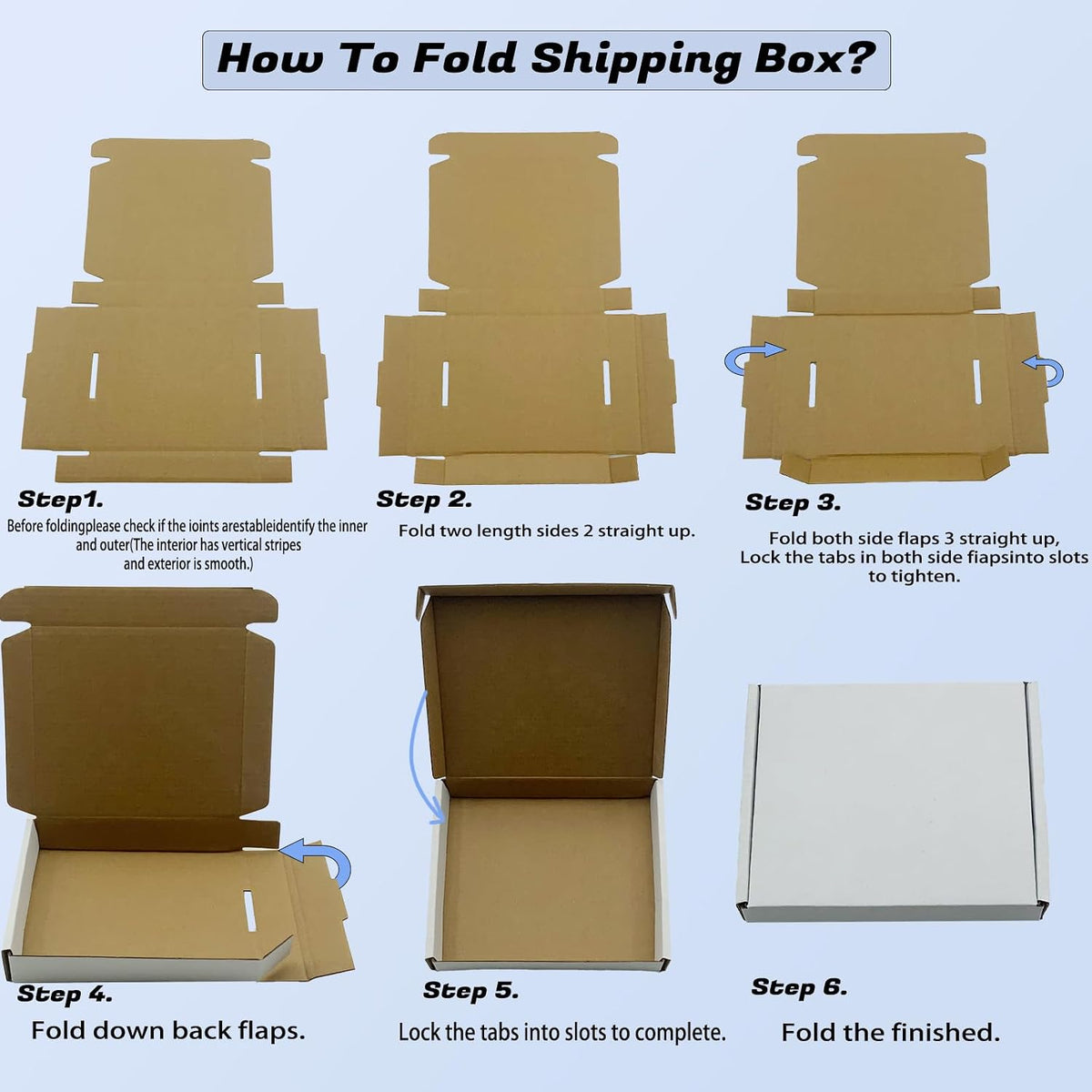 5x5x1.5 inch White Shipping Boxes 50 Pack, Small Corrugated Cardboard Boxes