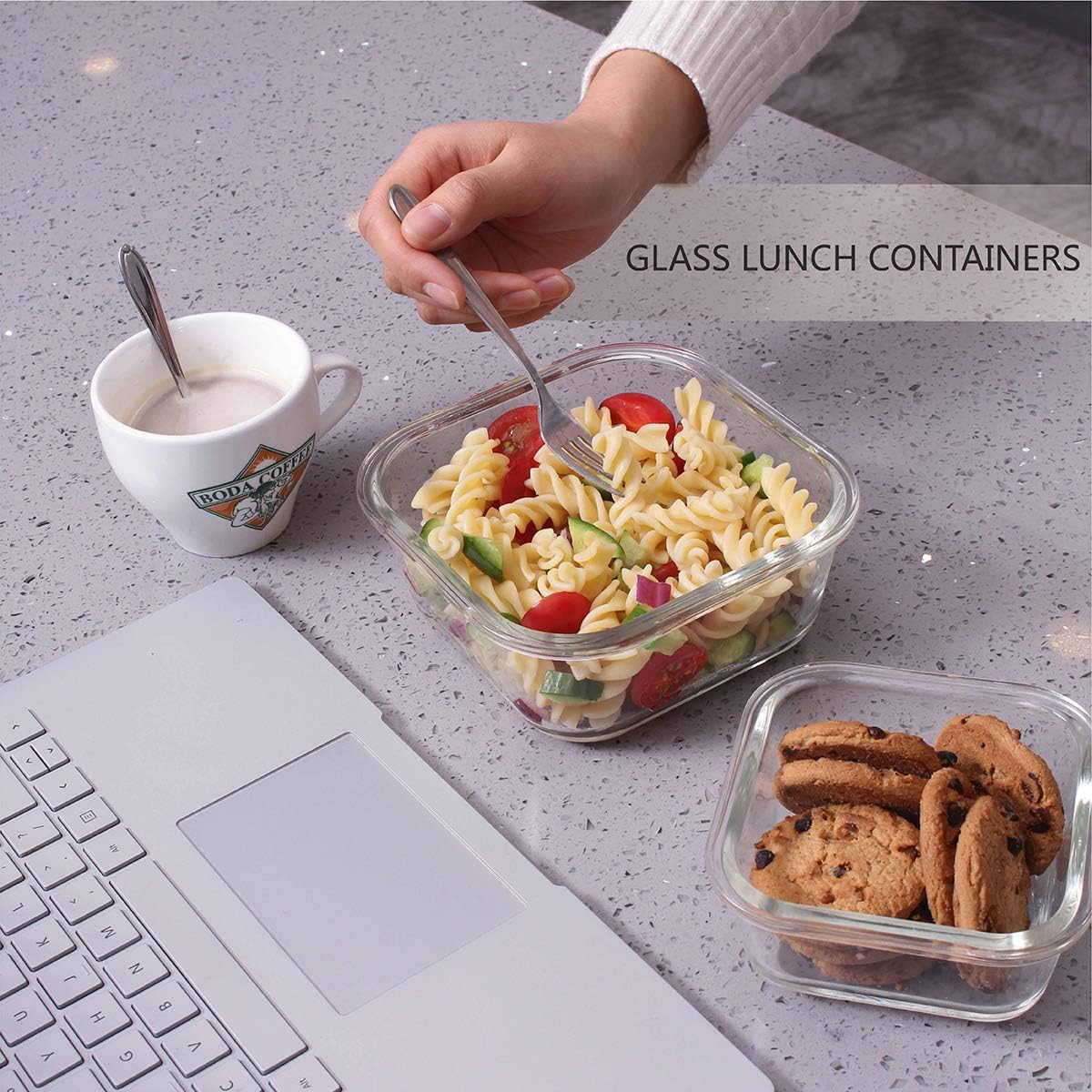 Glass Food Storage Containers with Lids, [18 Piece] Glass Meal Prep Containers Set, Airtight Leak Proof, Oven Freezer