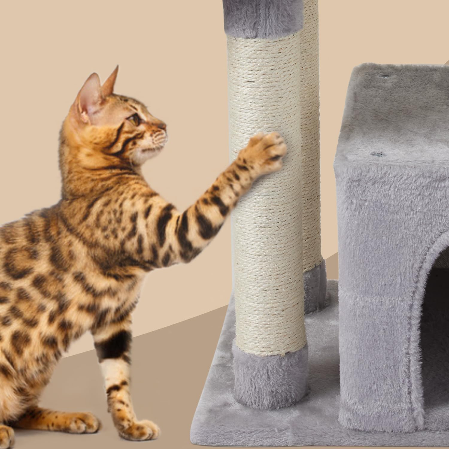 Cute Cat Tree Kitten Cat Tower for Indoor Cat Condo Sisal Scratching Posts with Jump Platform Cat Furniture Activity
