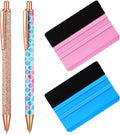 4 Pcs Weeding Tools for Vinyl, 2 Pcs Air Release Pen Glitter Craft Weeding Point Retractable Pin Pen with 2 Pcs Felt