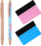 4 Pcs Weeding Tools for Vinyl, 2 Pcs Air Release Pen Glitter Craft Weeding Point Retractable Pin Pen with 2 Pcs Felt