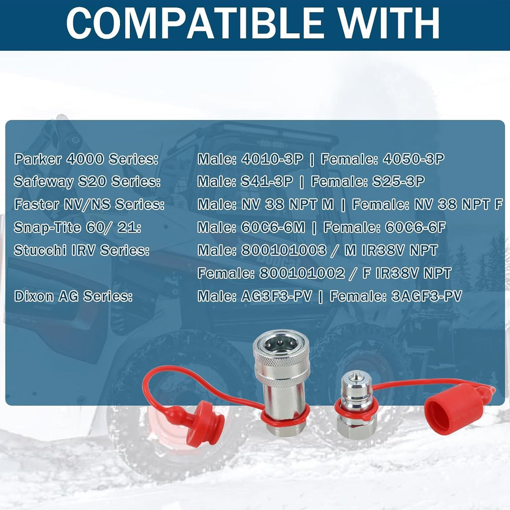 3/8" NPT Ag Hydraulic Quick Connect Coupler
