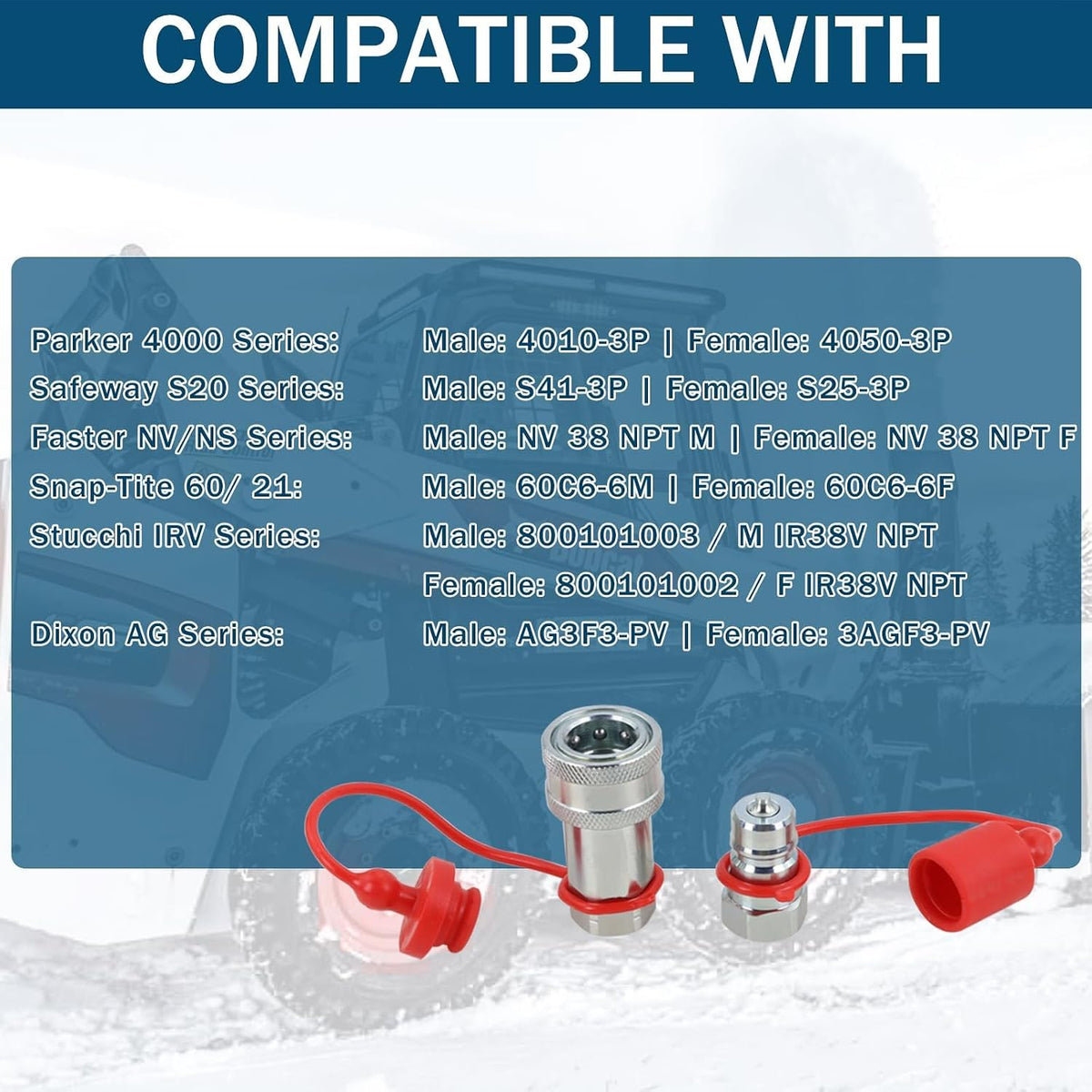3/8" NPT Ag Hydraulic Quick Connect Coupler