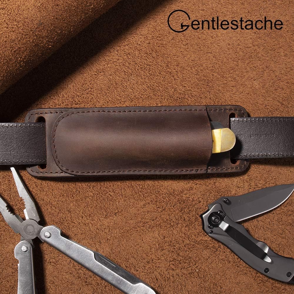 Leather Knife Sheaths for Belt, Knife Holster, Pocket Knife Sheath, EDC Leather Sheath for Folding Knife Carrier