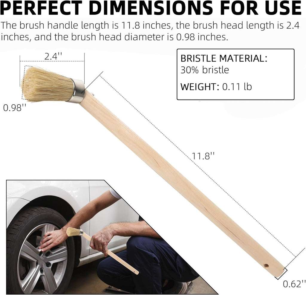 (2-Pack) Tire Lube Brush for Cleaning Tires and Wheels, Tire Shine Brush, Grease Brush Applicator with 45-Degree