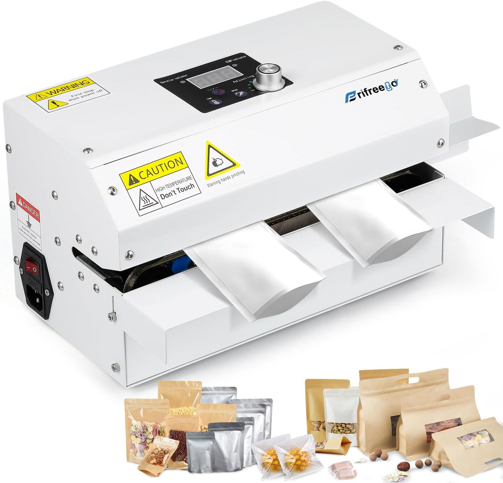 Commercial Grade Heat Sealer Automatic Continuous Heat Bag Sealing Machine, Temp&Speed Adjustable, Heavy Duty