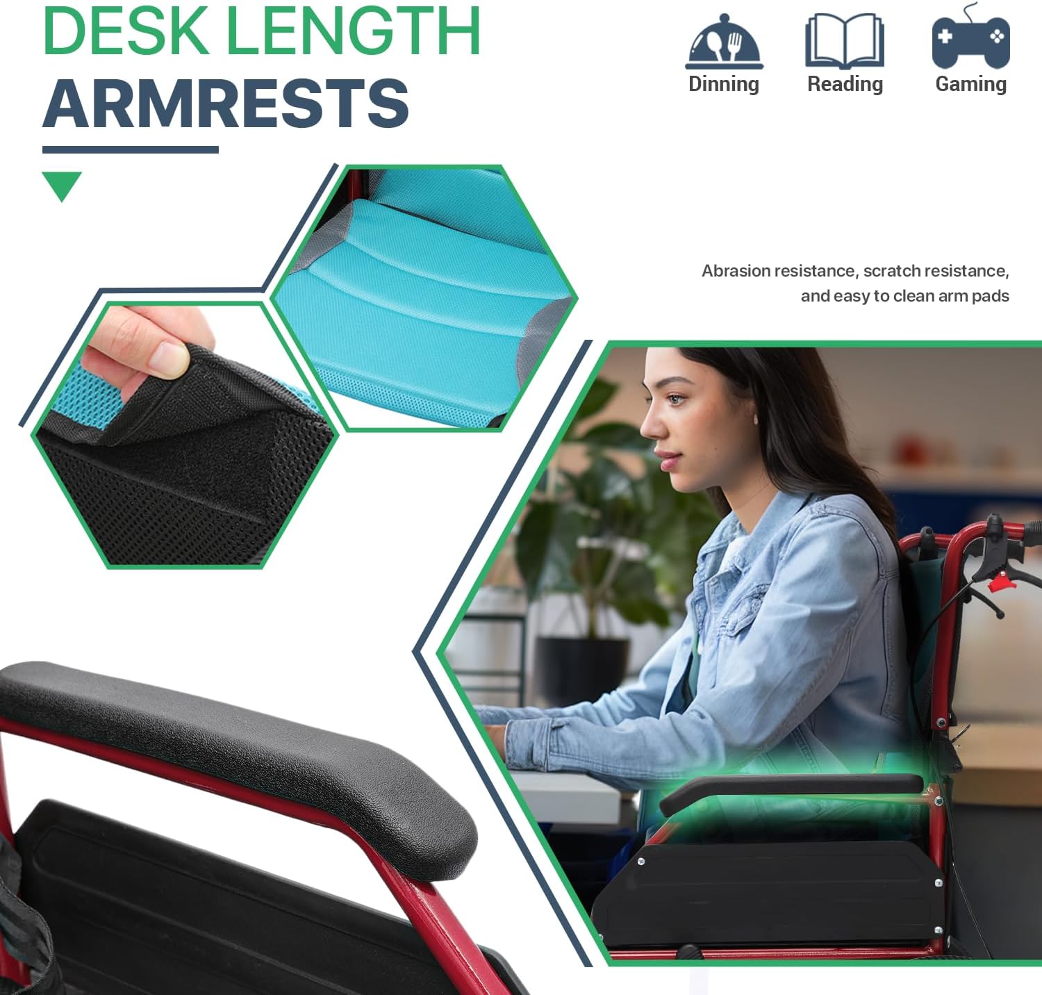Foldable Transport Wheelchair for Adults 250 Lbs, Lightweight Transport Chair for Seniors, Portable Wheel Chair with