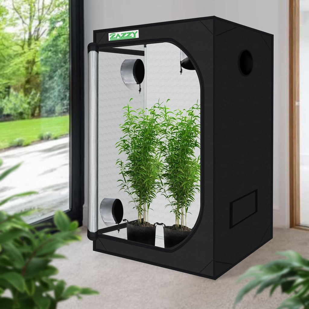 4x4 Grow Tent, 48"x48"x78" 600D Mylar Growing Tents for Indoor Plant | 100% Reflective Mylar Interior, Easy-view