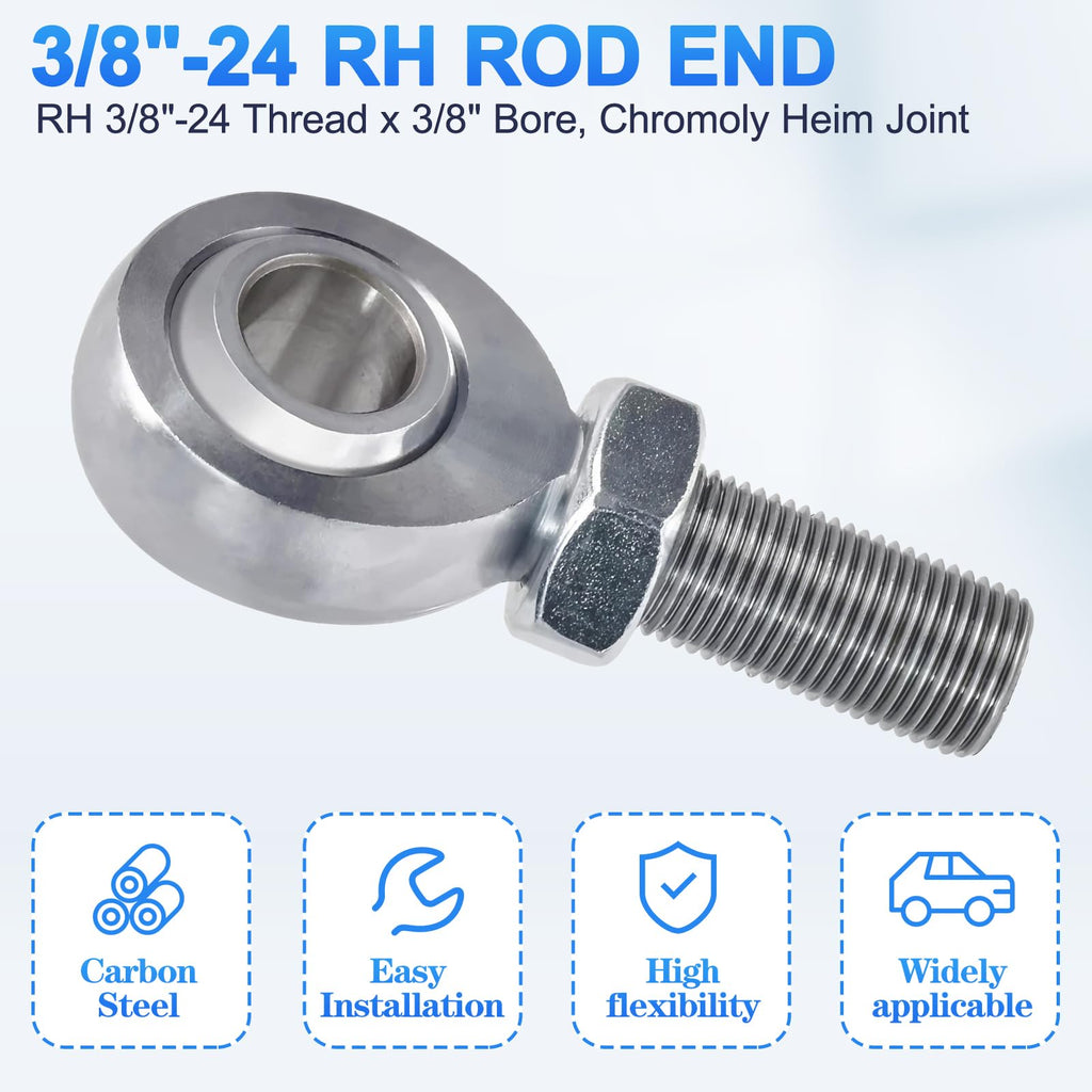 YIFUOK 3/8"-24 Rod End Bearing, RH Thread Heim Joint Kit