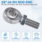 YIFUOK 3/8"-24 Rod End Bearing, RH Thread Heim Joint Kit