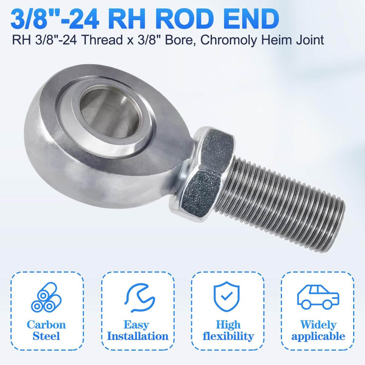 YIFUOK 3/8"-24 Rod End Bearing, RH Thread Heim Joint Kit