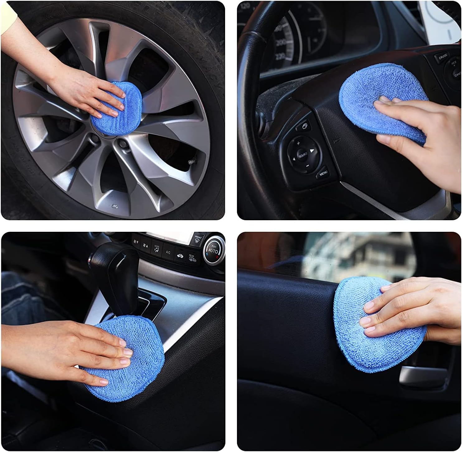 Microfiber Wax Applicator Pads, Car Wax Applicator, Buffing & Detail Polishing Foam Pads for Car Cleaning and Fine