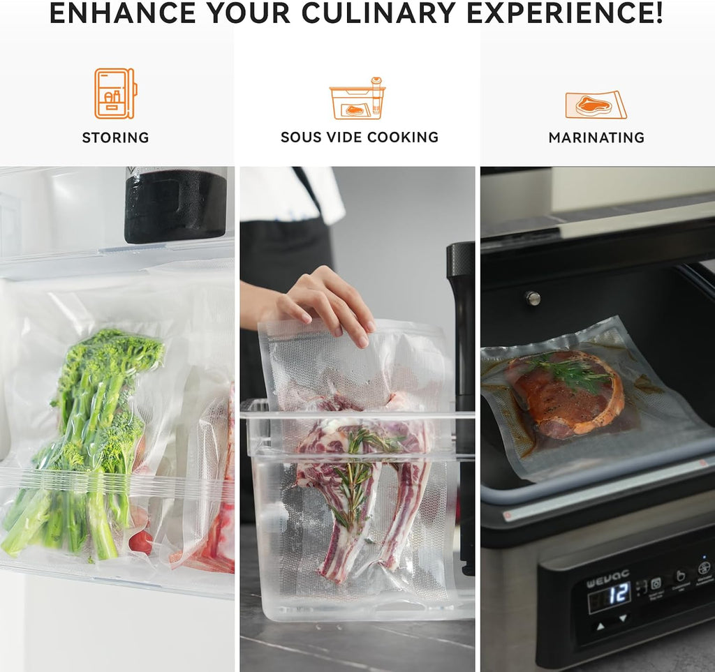 8" x 20' and 11" x 20' Vacuum Sealer Roll, 6 Pack-Ideal for Food Storage, Sous Vide, and Meal Prep, Keep Food Fresh