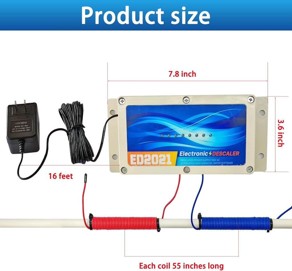 Whole House Water Descaler, Salt Free Hard Water Conditioner,Scale Reducer