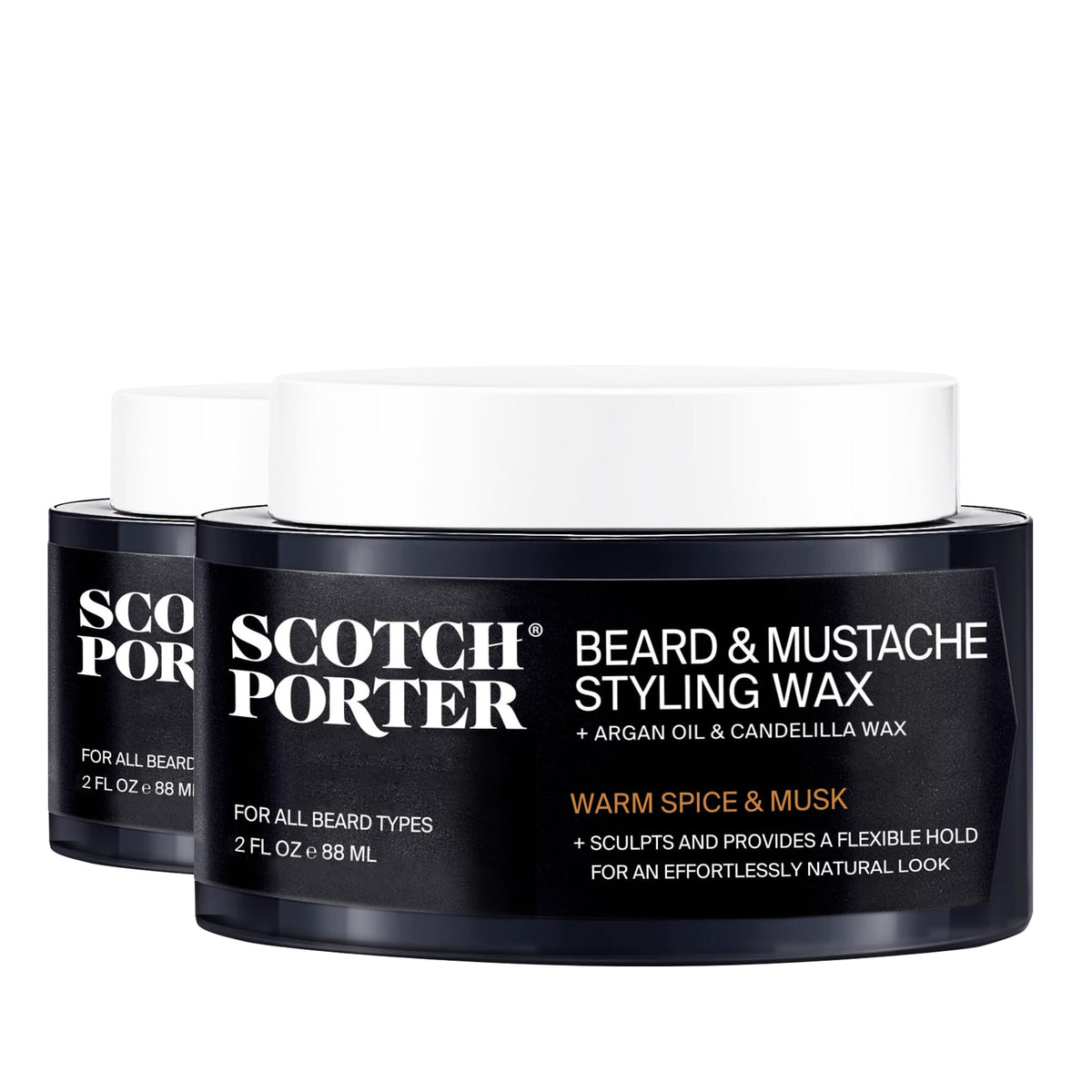 Beard & Mustache Styling Wax for Men - Medium, Flexible Hold