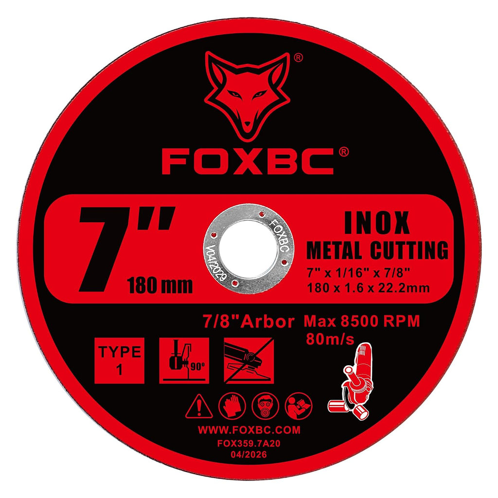 FOXBC 7 Inch Metal Cut Off Wheel Disc, 7" x 1/16" x 7/8" - 20 Pack