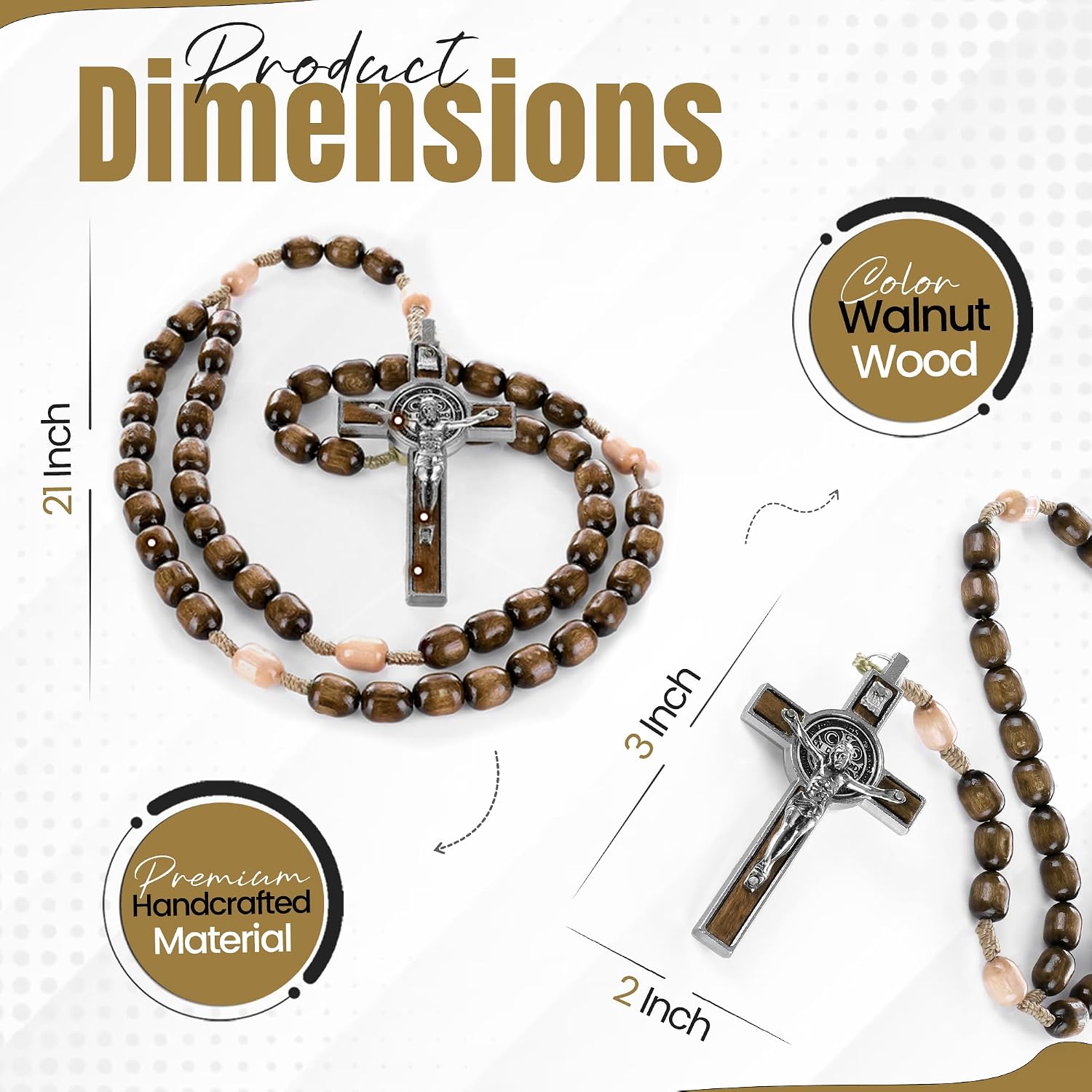 Catholic Rosary Necklace | Large Italian Prayer Beads Gift