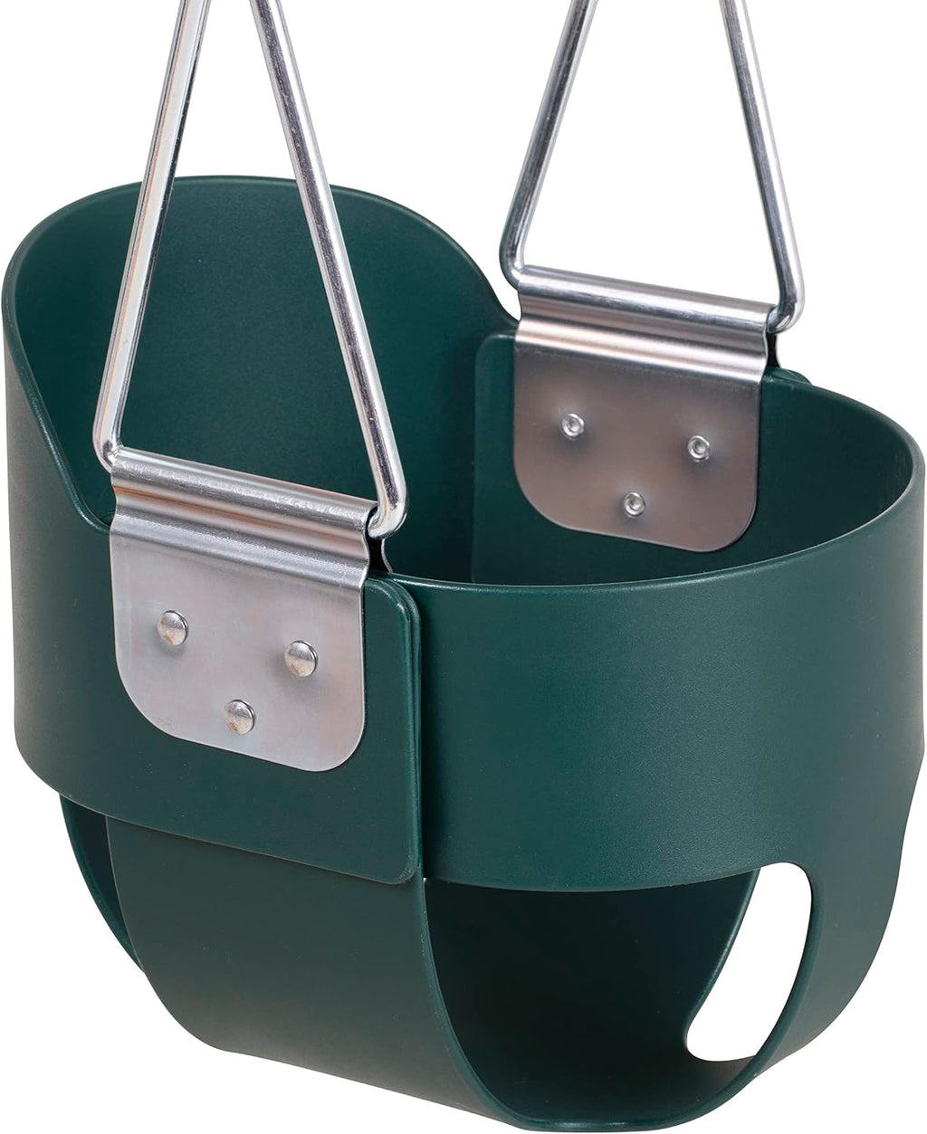 High Back Full Bucket Playset Toddler Swing with Plastisol-Coated Chains Green