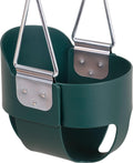 High Back Full Bucket Playset Toddler Swing with Plastisol-Coated Chains Green