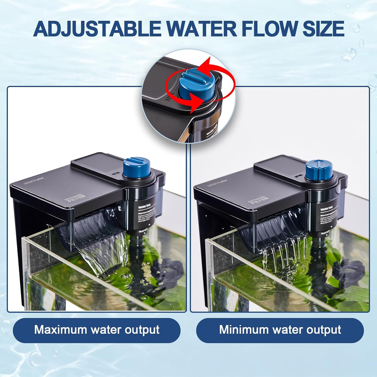 Hang on Back Aquarium Filter，Aquarium Filter，Quiet for 5-20 Gal.