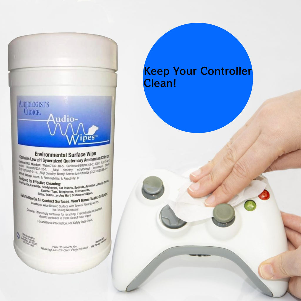 Audio-Wipes Gaming Cleaning Wipes | Individually Wrapped | Alcohol-Free & Fast-Drying | Cleans Gaming Controllers