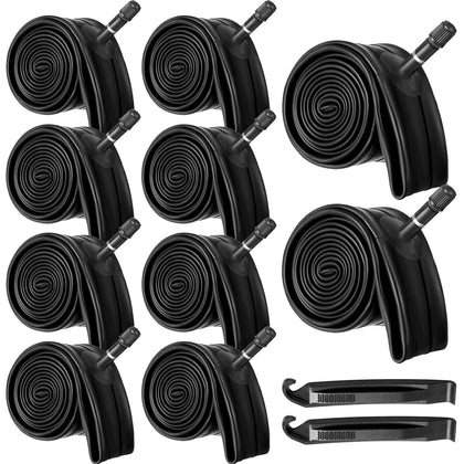 10 Pcs Bike Tube Fit 1.75/1.95/2.1/2.125 Bike Inner Tube with 2 Pcs Tire Levers, Rubber Interior Bicycle Tire