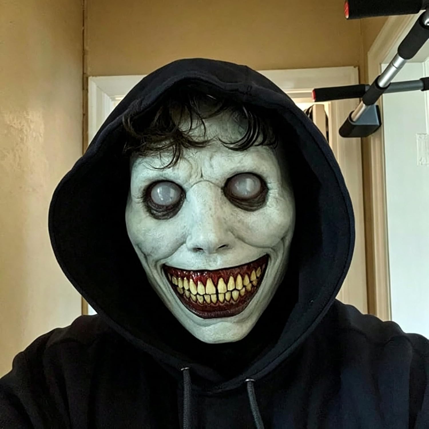 Scary Halloween Mask for Adults, Breathable, Realistic and Durable Natural Latex Smiling Demon Mask for Cosplay and