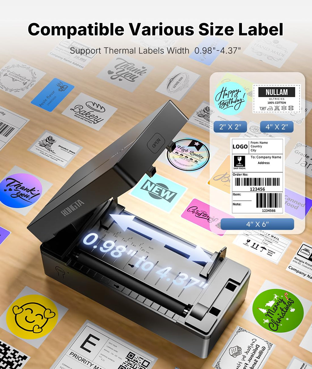 Bluetooth Thermal Shipping Label Printer, Wireless 4x6 Label Printer for Shipping Packages&Small Business, Compatible