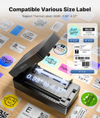 Bluetooth Thermal Shipping Label Printer, Wireless 4x6 Label Printer for Shipping Packages&Small Business, Compatible