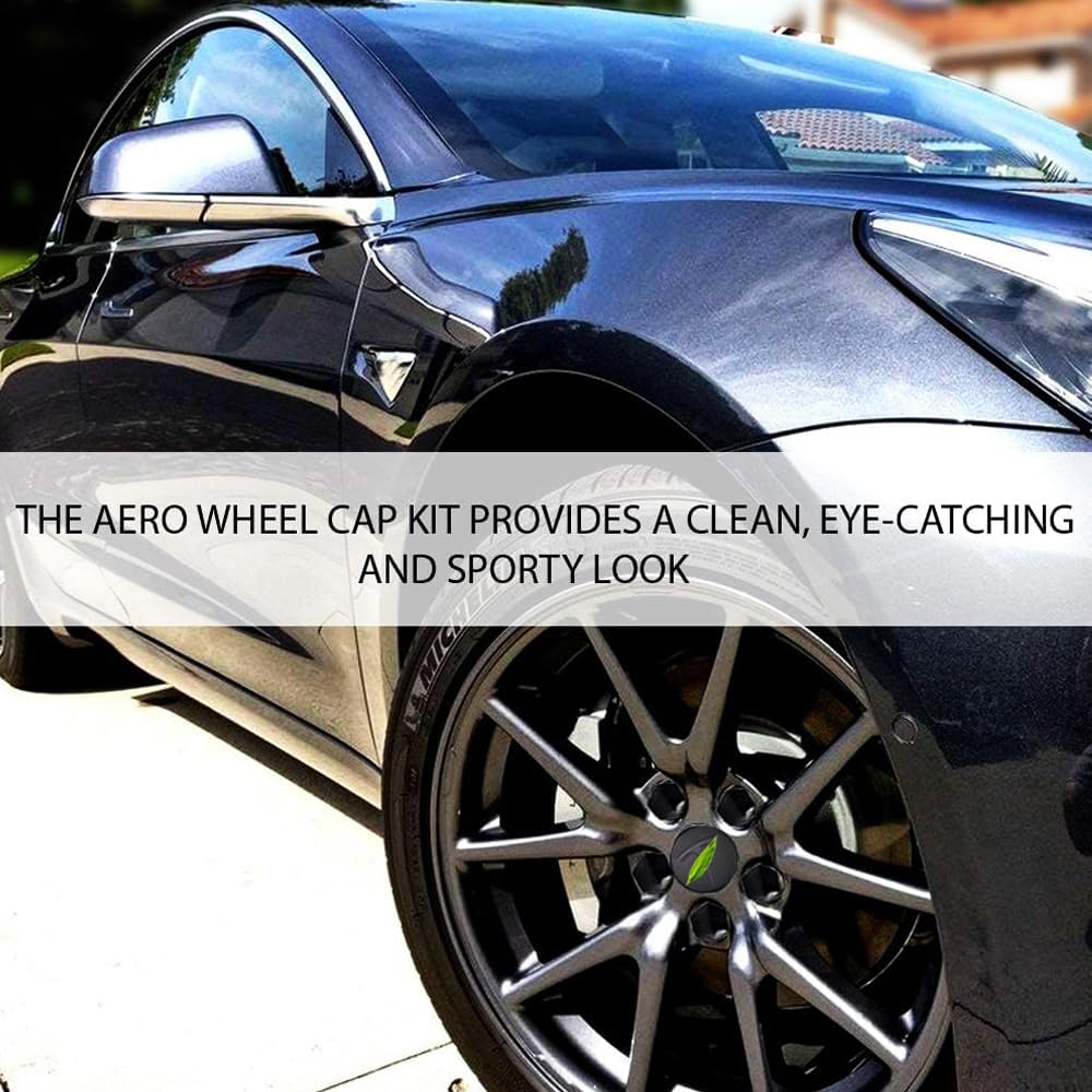 Exterior Decoration 4 Wheel Center Caps and 20 Lug Nut Covers & Air Cap Covers Compatible with Model X S 3 Y
