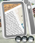 Magnifying Glass with Light, Rechargeable 5X Large Page Magnifier for Reading, Folding Handheld Dimmable, LED Lighted