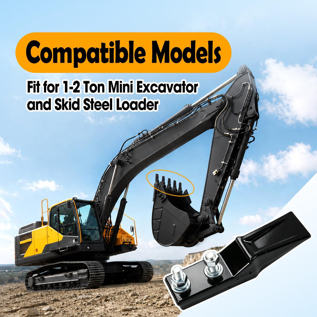 6 Pcs Digging Bucket Teeth with Flex Pins Kit Aperture 0.39in