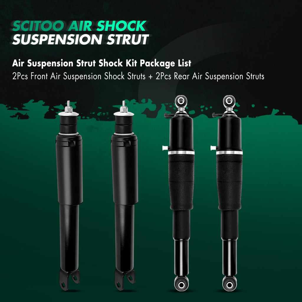 SCITOO Front and Rear Air Suspension Shocks Struts Compatible with Cadillac