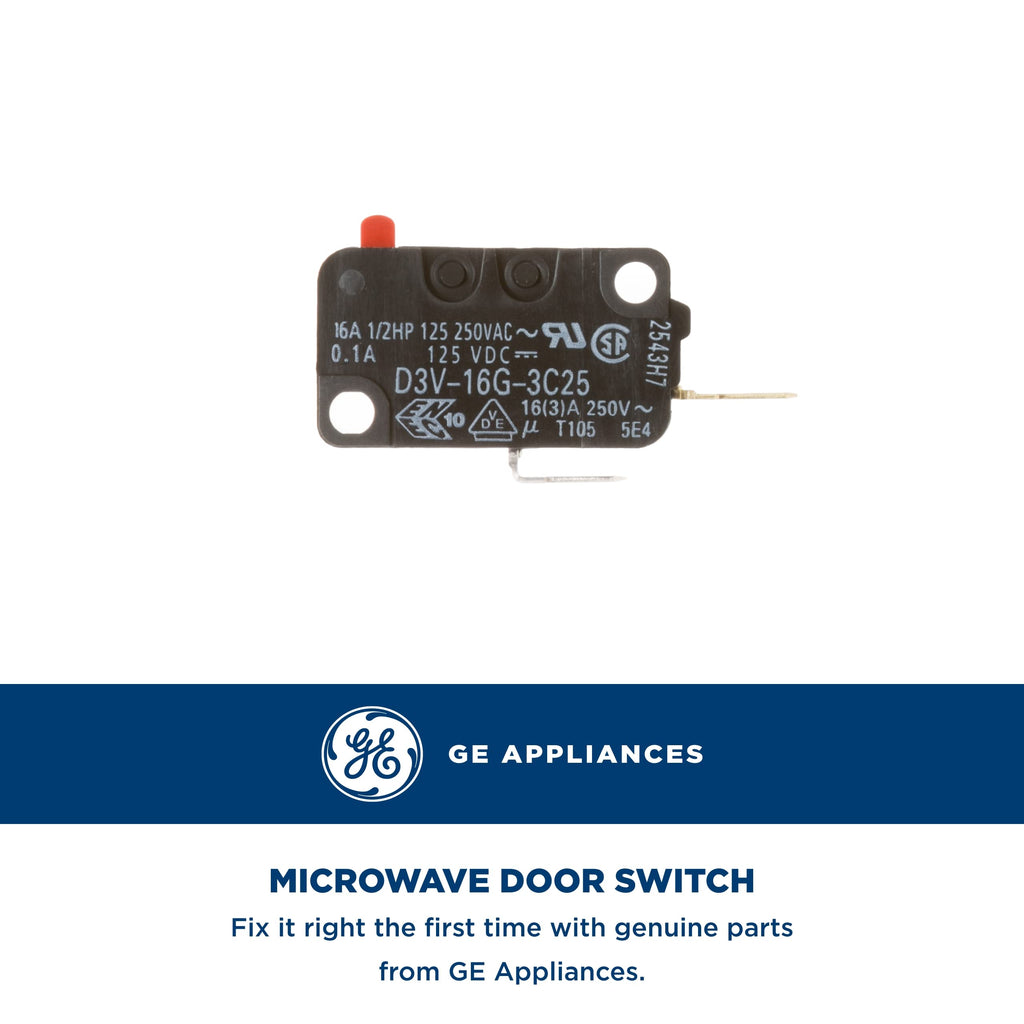 GE Microwave Micro-Switch, Push Button, Black, Automatic Operation