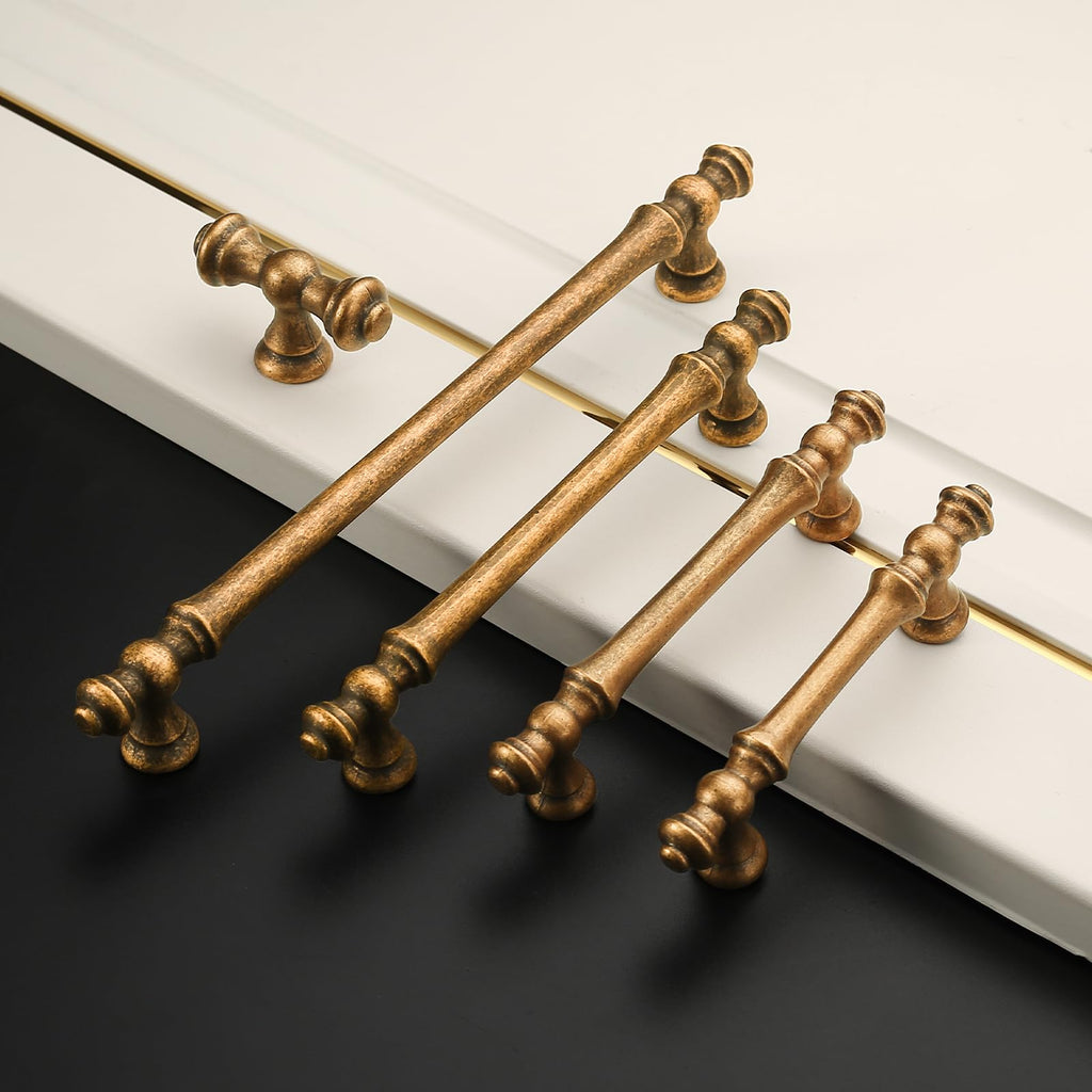 10 Pack Antique Brass Cabinet Pulls 7.5"
