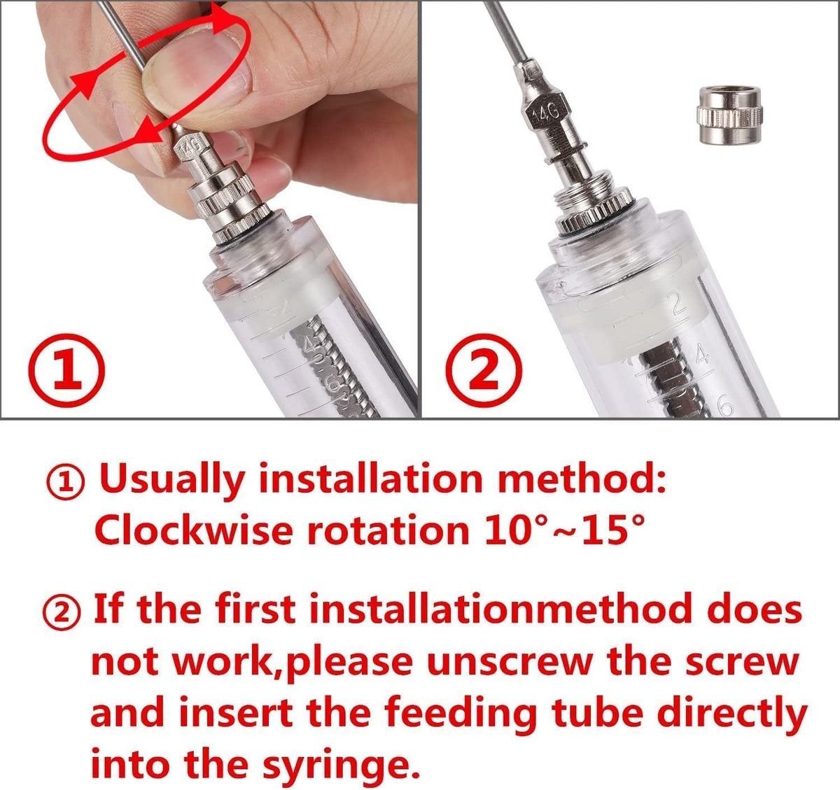 20ML Goat Drench Gun Goat Syringe, Adjustable Dosage Drench Syringe with 2 Nozzles, Drench Gun for Sheep Cat Cattle