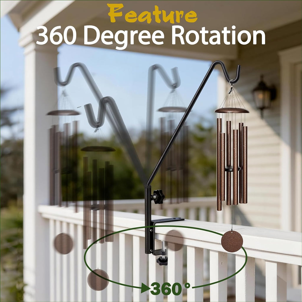 15 Inch Deck Hooks Hanger for Railing 2 PCS, 360° Swivel Adjustable