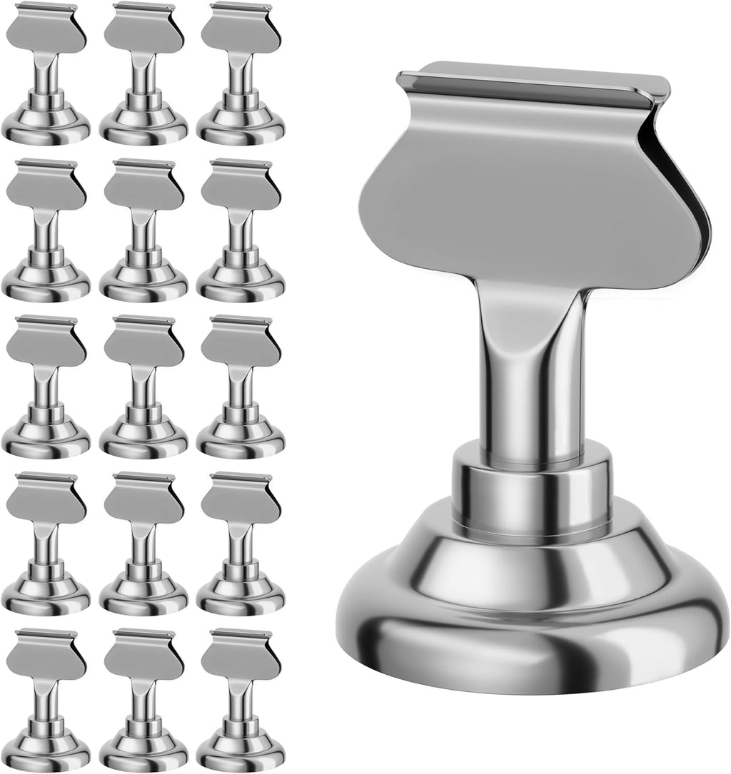 16PK Table Number Holders Place Card Holders 1.7 Inch Table Card Holders Steel Card Holders for Photos, Food Signs