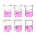 6pcs 250ml Heavy Duty Glass Beakers, LVAC004