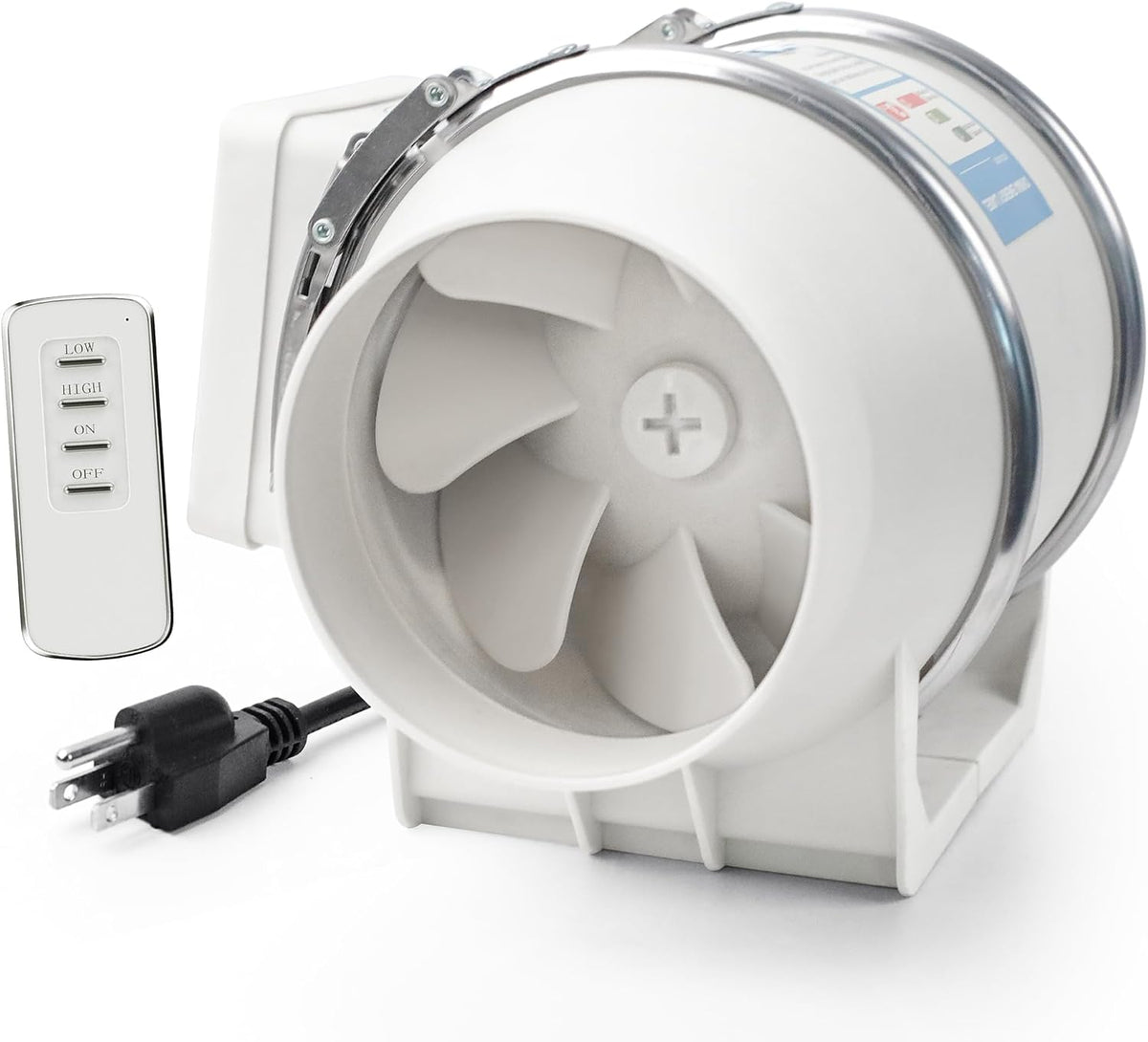Voltset 4 Inch Duct Fan with Remote Control Inline Ventilation Exhaust Fan