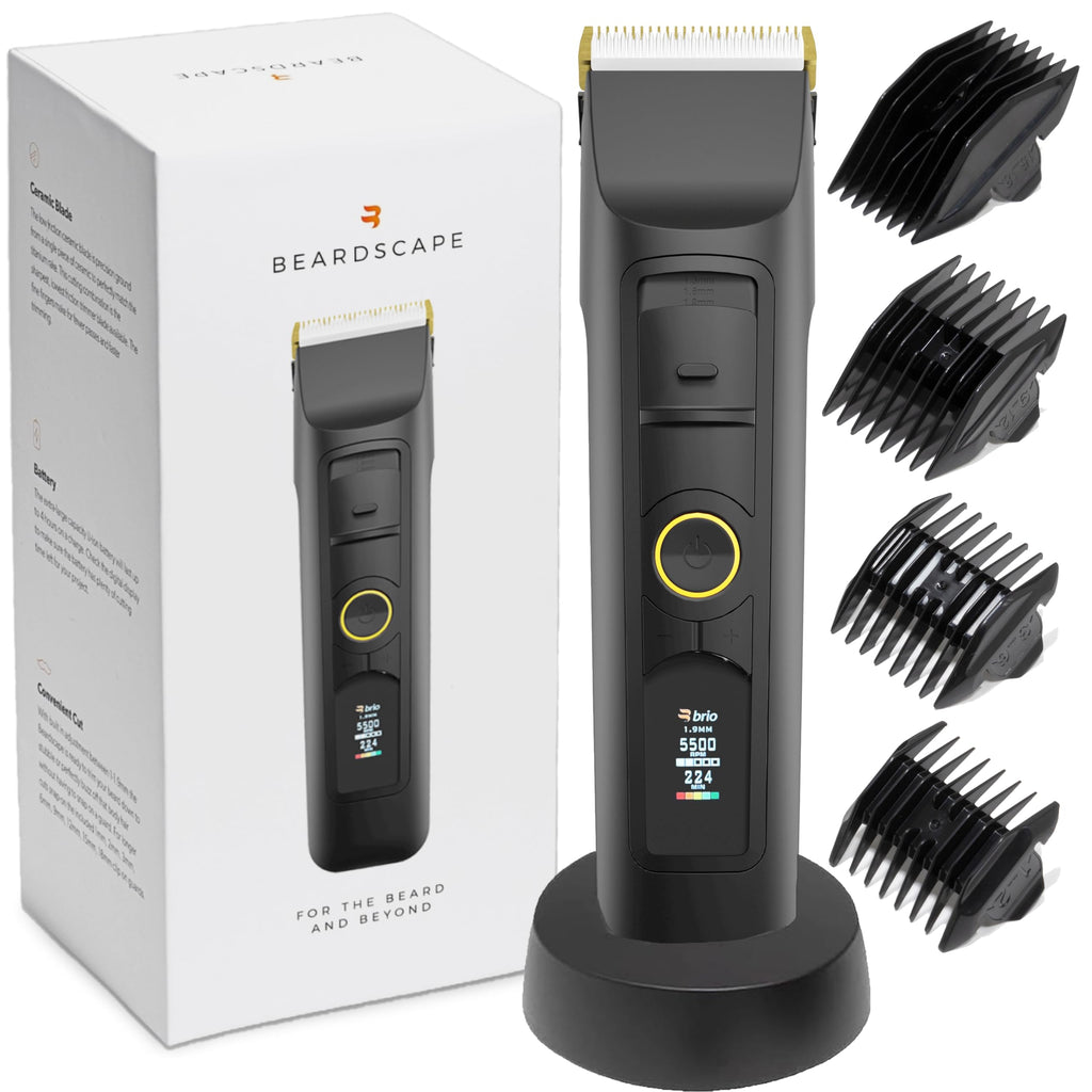 Beardscape V2 Cordless Beard Trimmer for Men with Ceramic Blade, Black