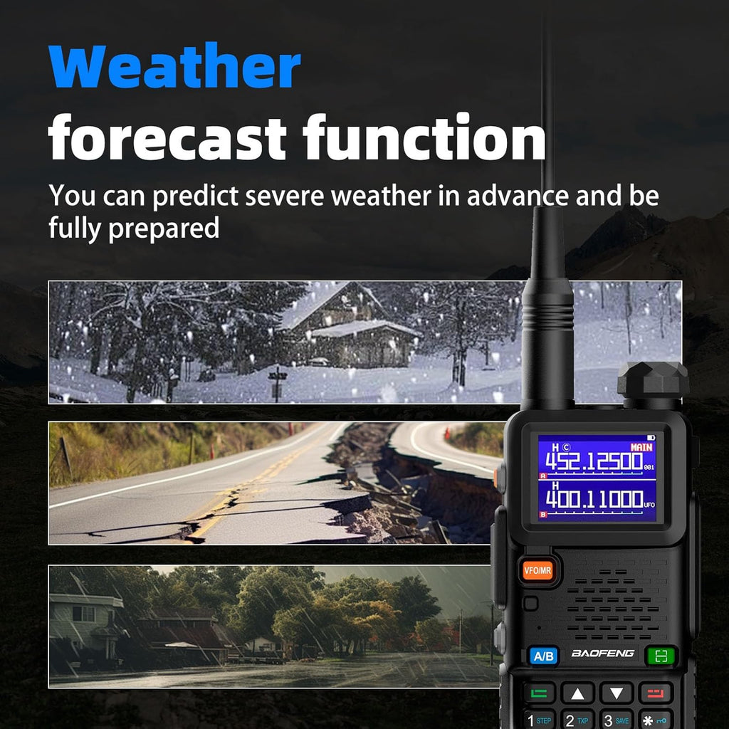 Radio UV-5RM Ham Radio Handheld UV5R Long Range Walkie Talkies | NOAA Weather | Rechargeable |Programming Cable &