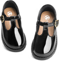 Toddler Girls Mary Jane Flats with Adjustable Hook-and-Loop Girls Party School Uniform Loafer Shoes