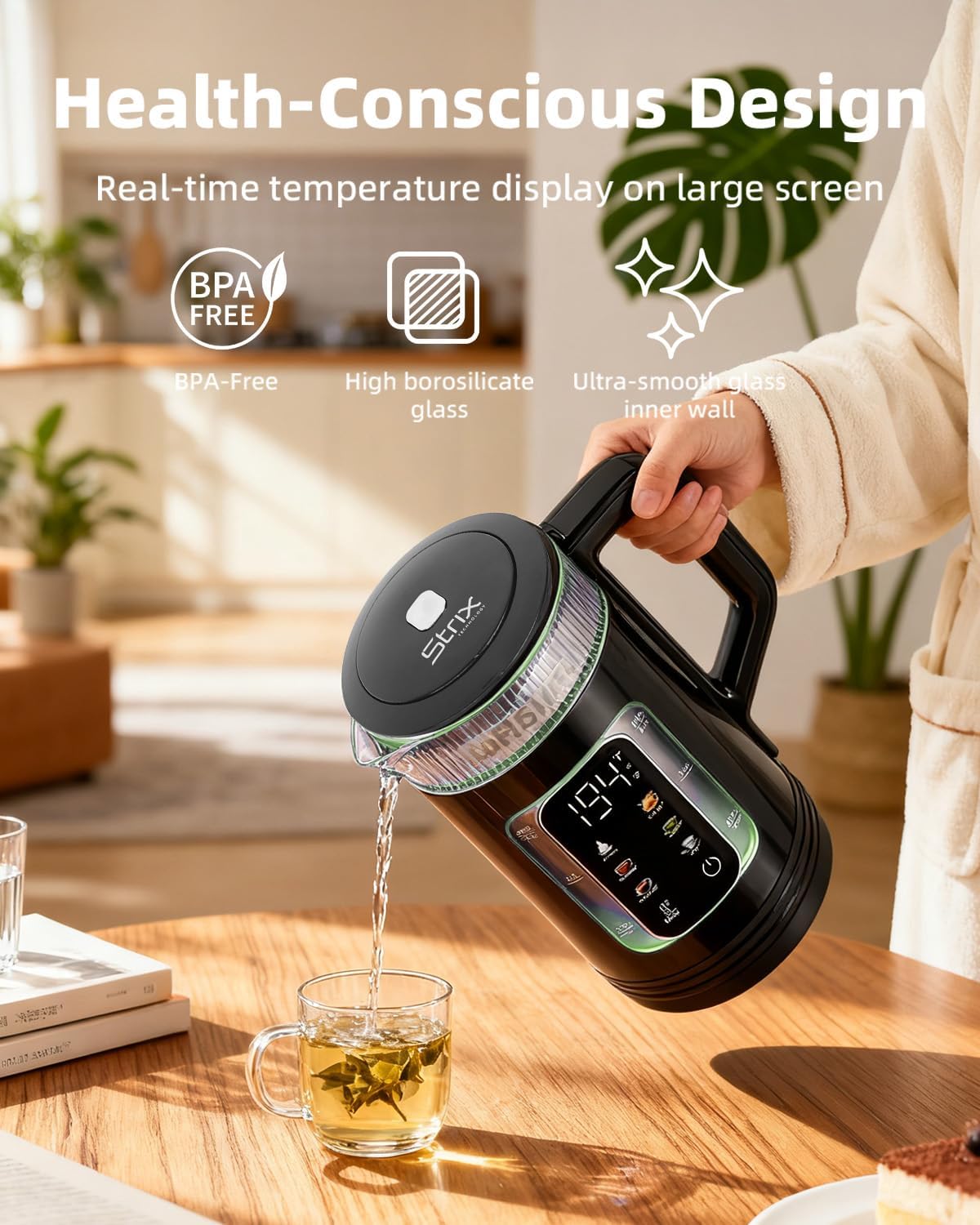Electric Kettle with Temperature Control, Smart Glass Water Boiler for Tea, Coffee & Boiling, Automatic Shut-Off