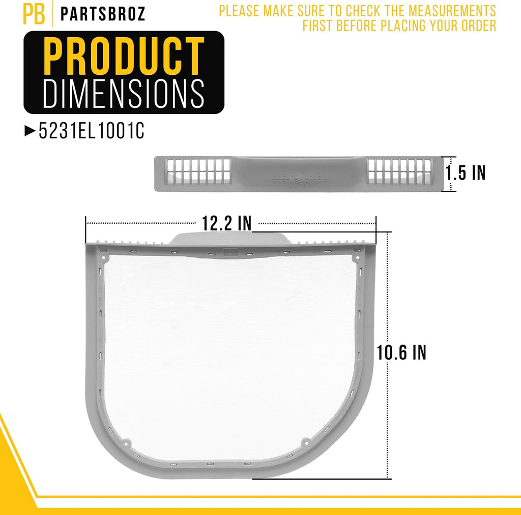 Dryer Lint Filter Screen for LG DLGX5781WE