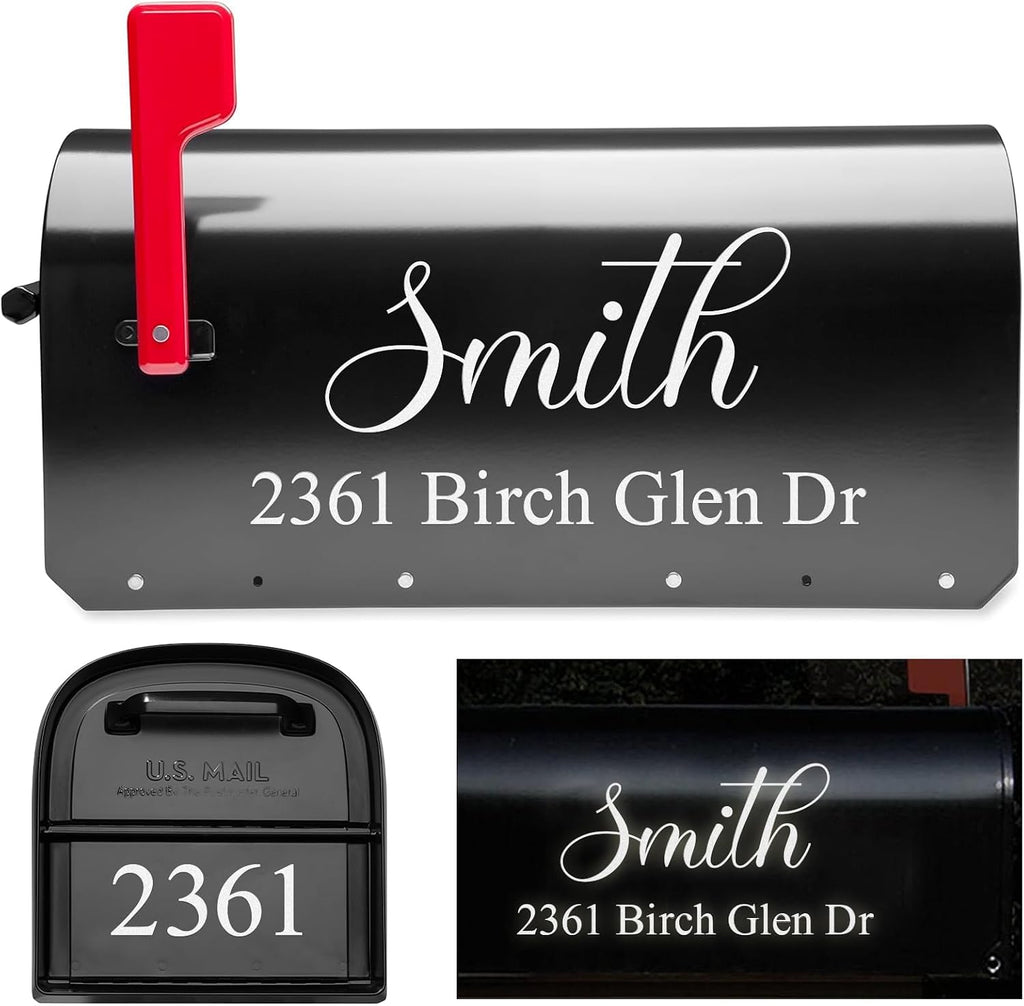 Reflective Mailbox Numbers Street Address Custom Vinyl Decal | House Numbers for Outside, House Address Sign Self