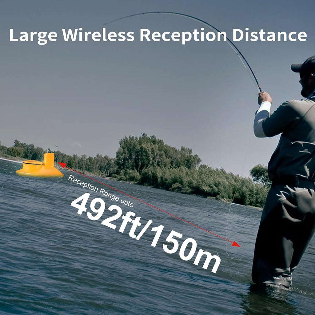 Kayak Portable Fish Depth Finder for Boats and Bank | Wireless Handheld Fish Finders with Transducer Castable Fishing